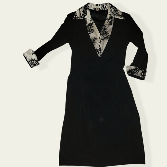 Cache collared long sleeve no wrinkle stretch jersey material dress - Picture 8 of 9